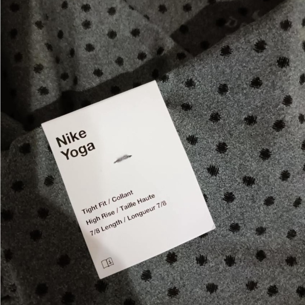 Gray and black polkadot yoga leggings